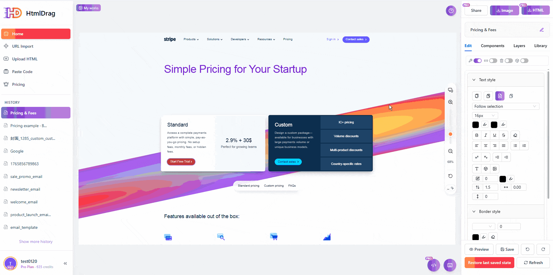 預覽並導出 HTML