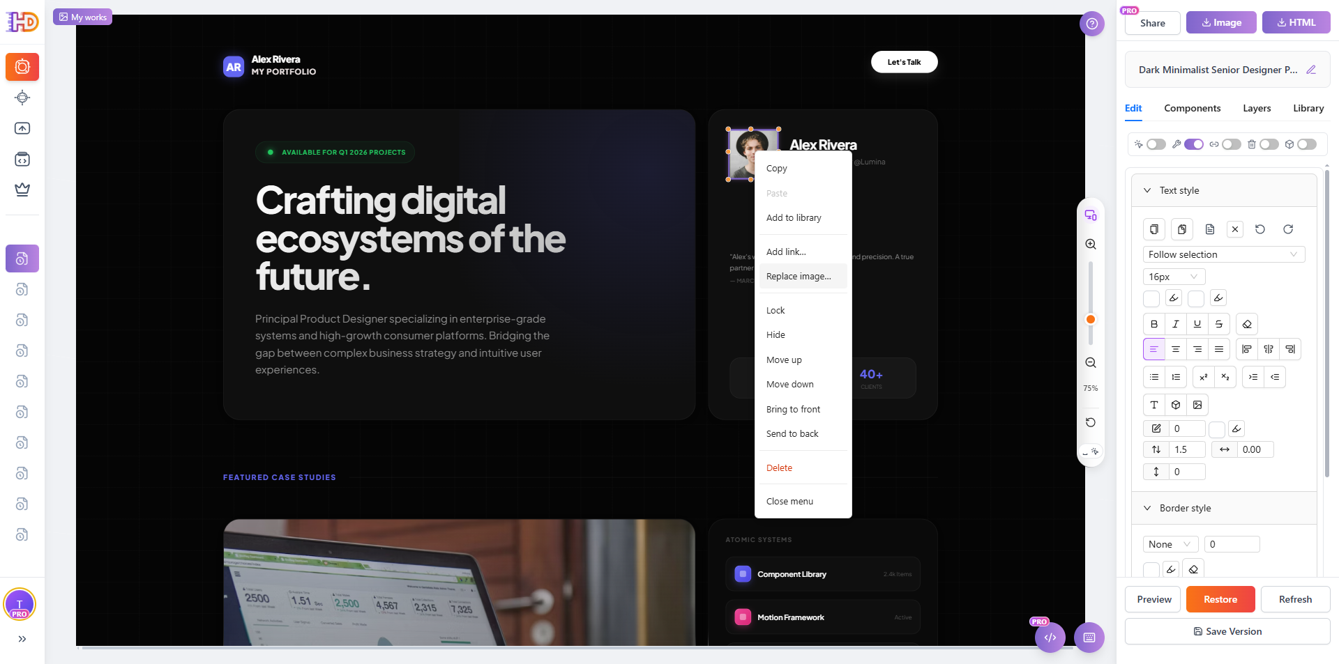 Carica nuova immagine per sostituire