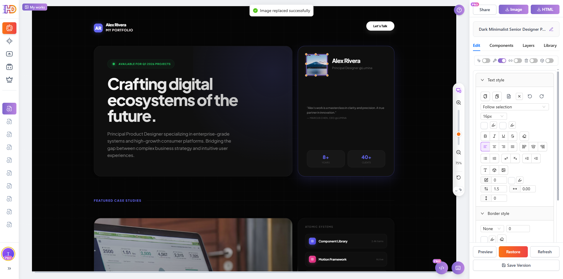 Immagine sostituita con successo