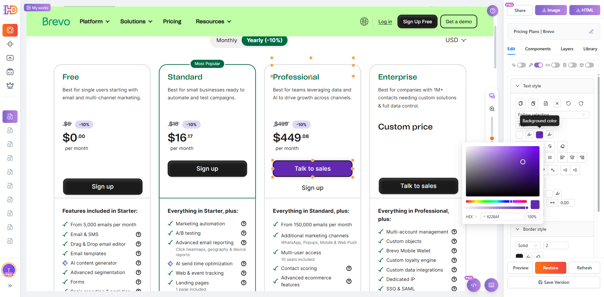 Después de cambiar el color del botón, el CTA se vuelve más visible