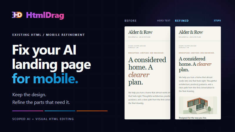 Como corrigir uma landing page gerada por IA no celular sem reconstruí-la do zero