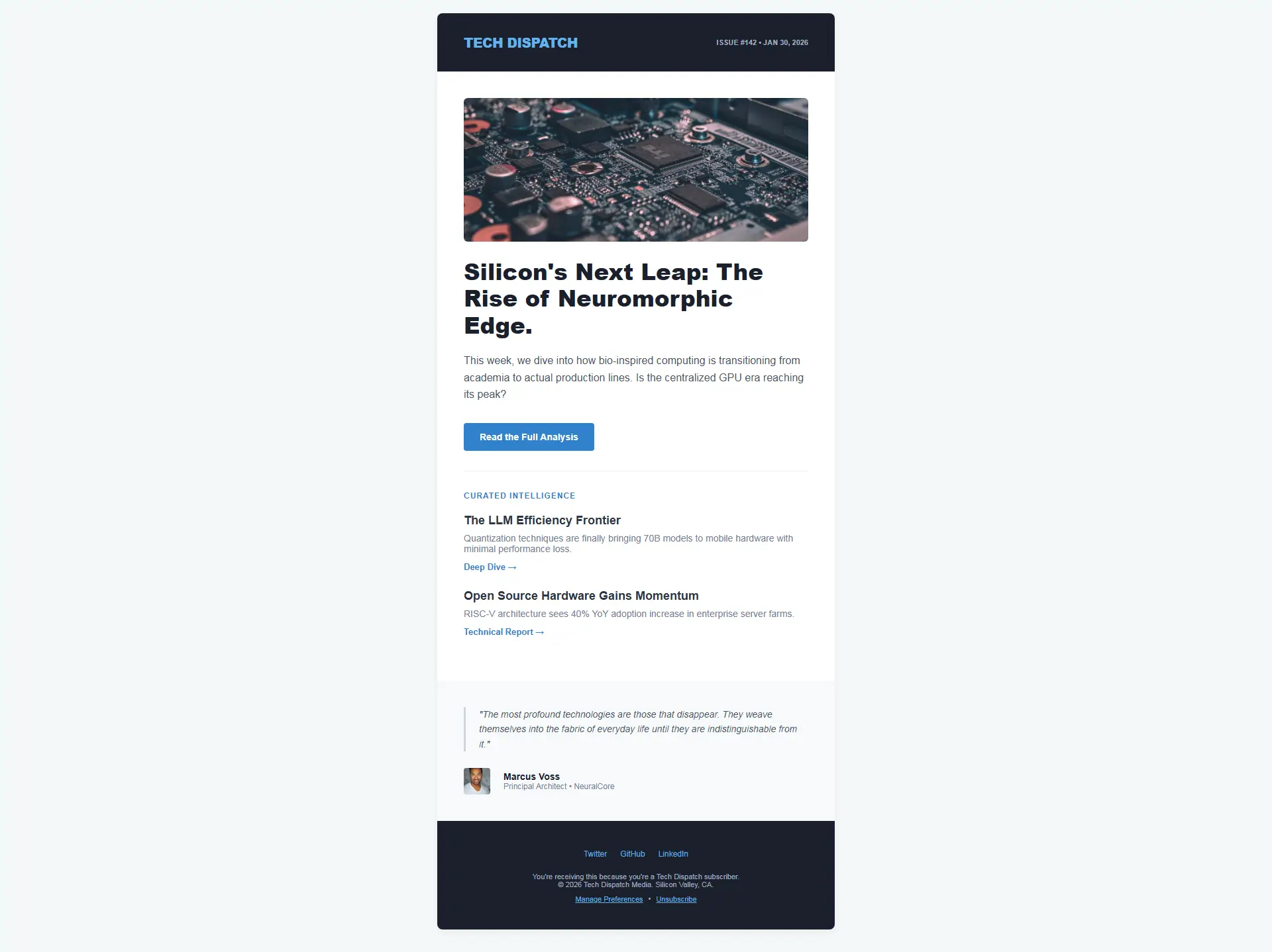 Modern Tech Newsletter Dark Blue Future Tech Email