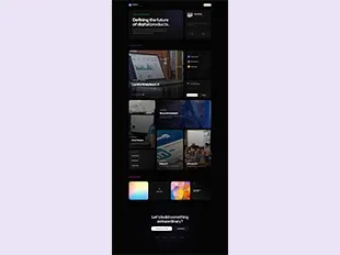 Portafolio de diseñador senior minimalista oscuro Bento Grid Page